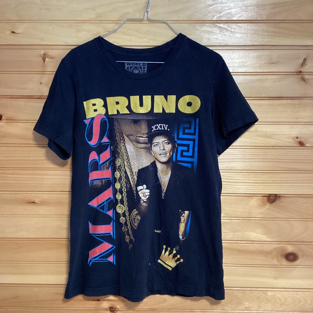 Bruno Mars 24K Gold World Tour Black Tee Size Medium